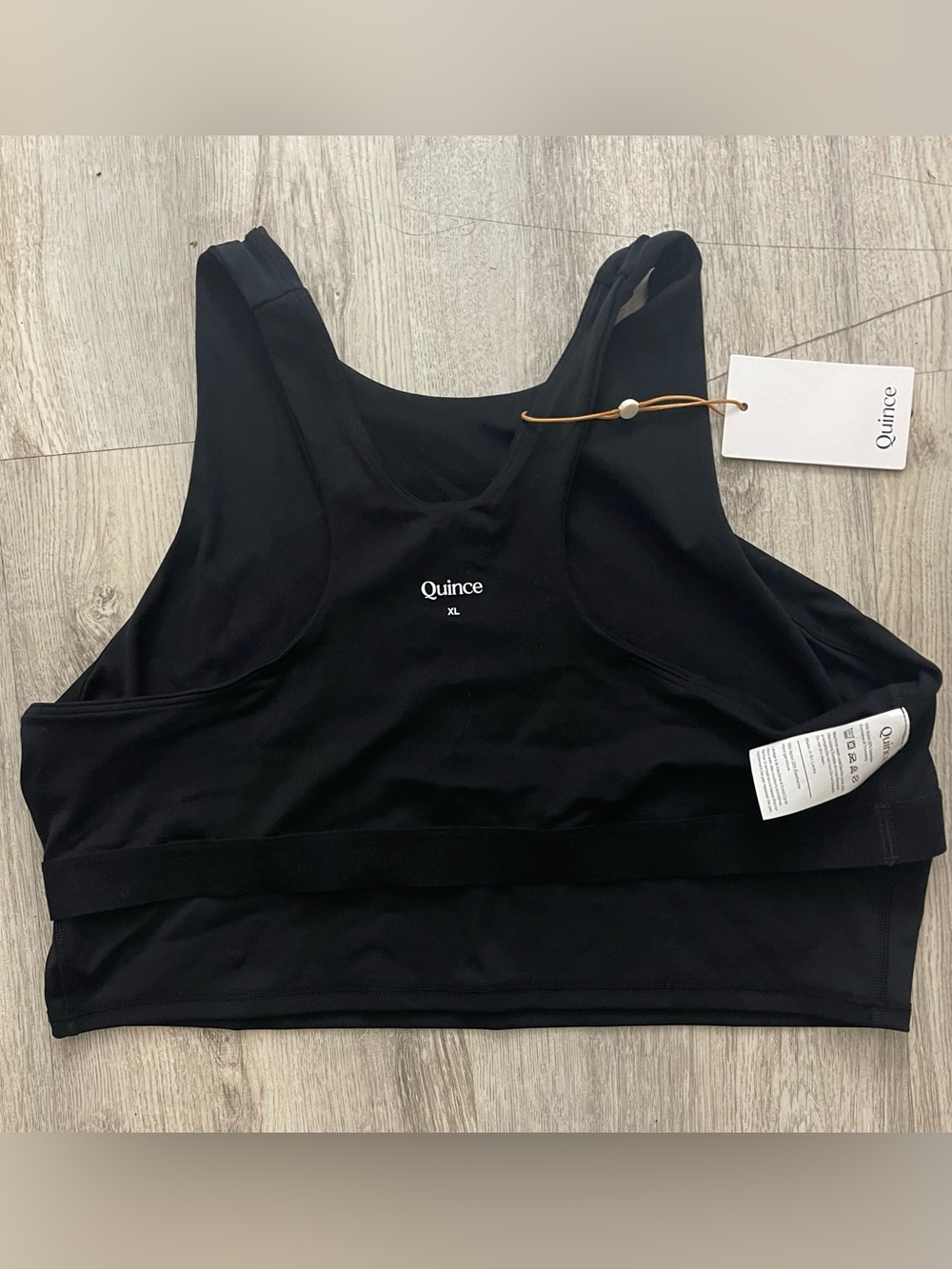 Quince Ultra-Form High-Neck Cropped Tank Top In Black Size XL NWT - Picture 8 of 10
